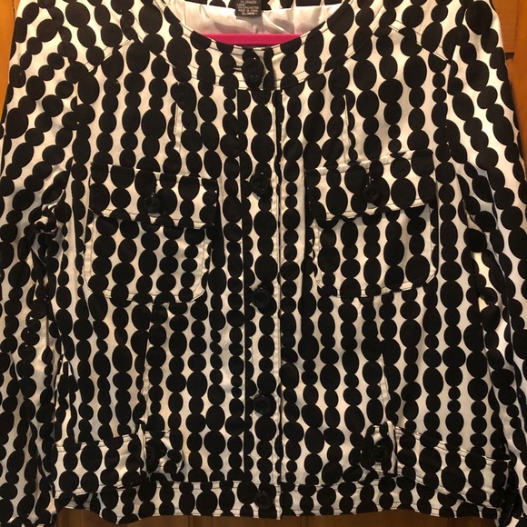 EUC Women’s FOCUS 2000 Black & White Polka Dot Jacket - Picture 8 of 10